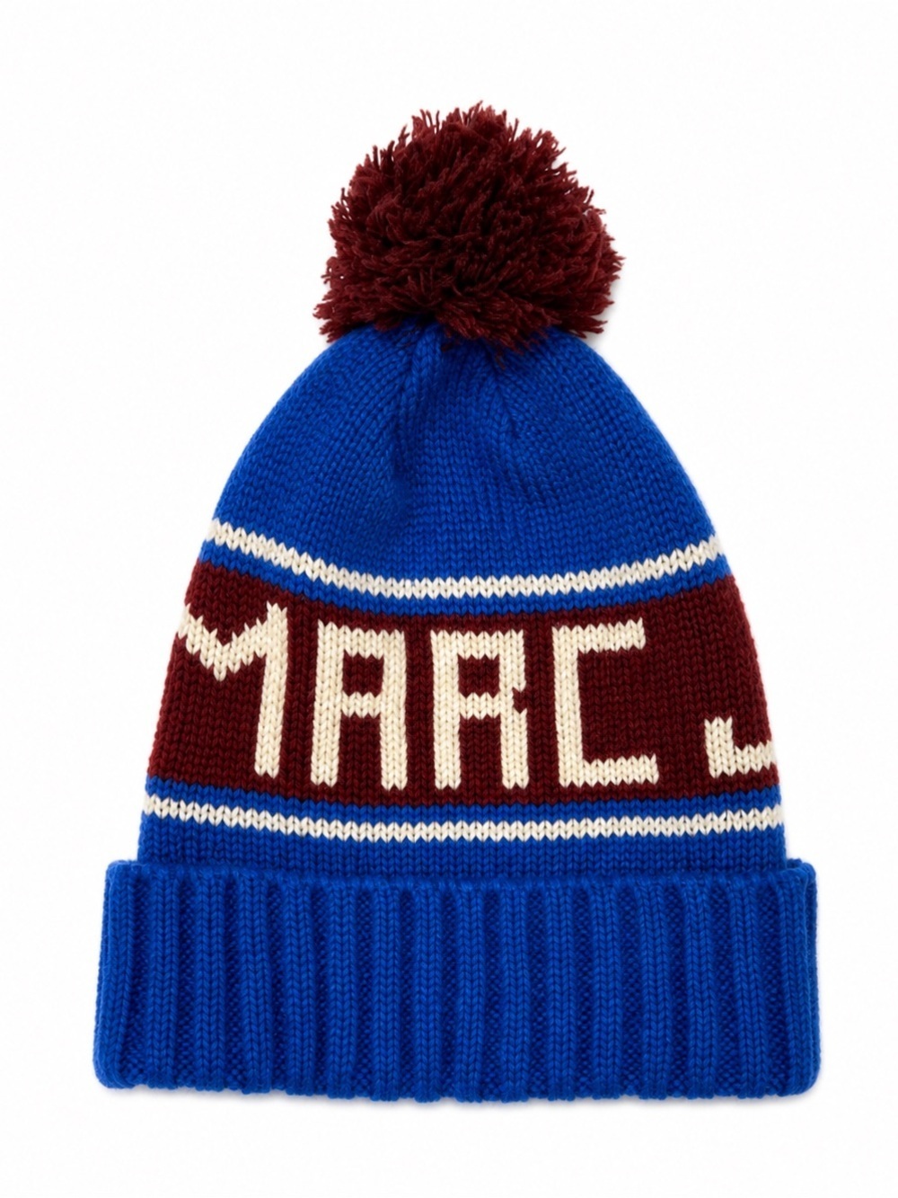 MARC JACOBS,BLUE,BURGUNDY AND CREAM WINTER KNITHAT.